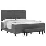 vidaXL Lit à ressorts avec matelas Gris foncé 180 x 200 cm tissu