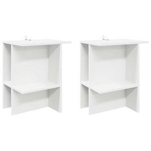 vidaXL Table basse 2 pc Blanc 40 x 30 x 49 cm Bois d'ingénierie