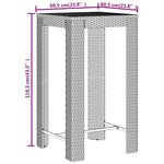 vidaXL Ensemble de bar jardin 3 Pièces noir poly rotin/bois massif acacia