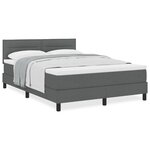 vidaXL Lit à ressorts avec Matelas Gris Foncé 160x200 cm Tissu