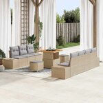 vidaXL Ensemble de canapé de jardin 10 Pièces Beige Poly rotin