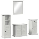 vidaXL Ensemble de mobilier de salle de bain 3 Pièces Blanc antique