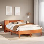 vidaXL Lit bibliothèque sans matelas cire marron 160x200 cm pin massif