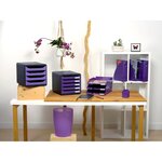 Corbeille à courrier exacompta combo 2 iderama violet - lot de 6