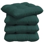 vidaXL Coussins de siège 4 Pièces Vert foncé 45 x 45 x 12 cm tissu