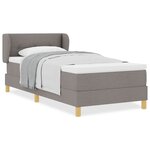 vidaXL Lit à Ressorts avec Matelas Crème 90x200 cm Tissu Taupe