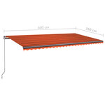 vidaXL Auvent automatique sur pied 600x350 cm Orange/marron