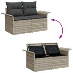 Ensemble de canapé de jardin vidaXL 9 pièces avec coussins gris clair en poly rotin