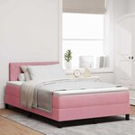 vidaXL Lit à ressorts avec matelas Rose 120 x 200 cm tissu