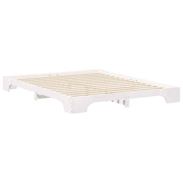 vidaXL Cadre de lit Blanc 160 x 210 cm Pin massif