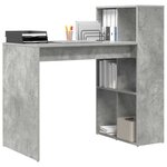 vidaXL Bureau Gris béton 108 x 55 x 103.5 cm Bois d'ingénierie