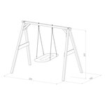 AXI Portique en bois Marron Blanc avec balançoire siège nid ovale 160x254x207cm