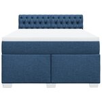 vidaXL Sommier à lattes de lit avec matelas Bleu 140x200 cm Tissu
