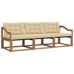 vidaXL Ensemble de canapés d'extérieur 3 pc Naturel et Beige