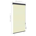 vidaXL Store roulant d'extérieur 80 x 250 cm Crème