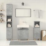 vidaXL Ensemble de meubles de salle de bain 3 Pièces gris béton