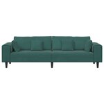 vidaXL Canapé en velours avec coussin Vert foncé 208 cm Velours