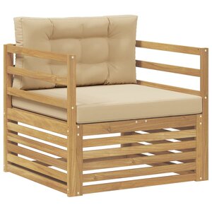 vidaXL Canapé d’extérieur Blanc et Beige