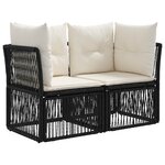 vidaXL Ensemble de canapé de jardin 6 Pièces Noir polyrotin