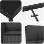 vidaXL Ensemble de jardin de 7 pièces Rattan Poly Noir