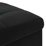 vidaXL Pouf de rangement avec coussin Noir 40 x 40 x 45 cm Velours