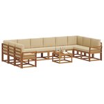 vidaXL Ensemble de canapés d'extérieur 11 Pièces Naturel et Beige
