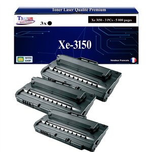 T3AZUR -3x Toners compatibles avec Xerox Phaser 3150 3151 (109R00747) - Noir