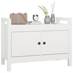 vidaXL Banc d'entrée Blanc 80x40x60 cm Bois de pin massif