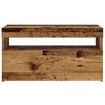 vidaXL Meuble TV avec lumières LED vieux bois bois d'ingénierie