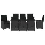 vidaXL Ensemble de salle à manger pour jardin 9 Pièces Noir polyrotin