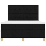 vidaXL Lit à ressort LED avec matelas Noir 140 x 190 cm tissu