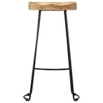 vidaXL Tabourets de bar Gavin lot de 2 bois de manguier massif