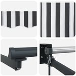 vidaXL Store rétractable manuel avec LEDs Anthracite et blanc 5 x 3 m