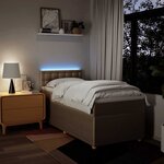vidaXL Sommier à lattes de lit avec matelas Crème 90x200 cm Tissu