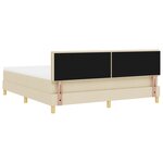 vidaXL Lit Box Spring avec Matelas Crème 180x200 cm Tissu