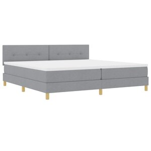 vidaXL Lit à ressorts avec matelas Gris clair 200 x 200 cm tissu