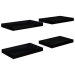 vidaXL Étagère murale flottante 4 Pièces Noir brillant 40x23x3 8 cm MDF
