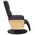 vidaXL Fauteuil inclinable de massage repose-pieds noir similicuir