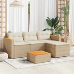 vidaXL Salon de jardin avec coussins 3 Pièces beige résine tressée