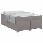 vidaXL Cadre de lit avec matelas Taupe 160 x 200 cm tissu