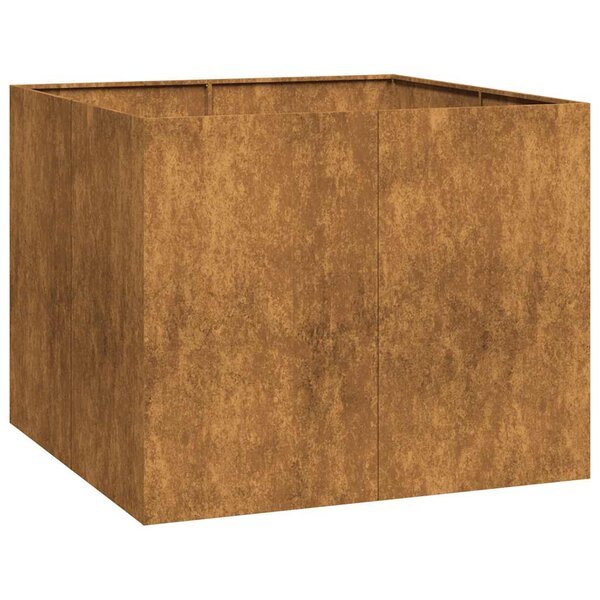 vidaXL Jardinière rouillé 100x100x80 cm acier inoxydable