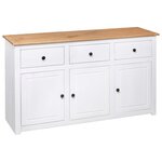 vidaXL Buffet Blanc 135x40x80 cm Pin solide Gamme Panama