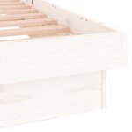 vidaXL Cadre de lit à LED blanc 100x200 cm bois massif