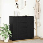 vidaXL Buffet avec tiroirs chêne noir 100 5x35x98 5 cm bois ingénierie