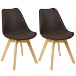 Chaises de cuisine salle à manger 2 pièces marron 19_0000548