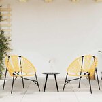 vidaXL Lot de 3 Chaise de jardin noir et jaune résine tressée