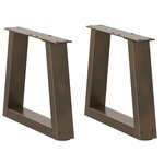 vidaXL Pieds de table basse en forme de V  2 pièces  acier naturel  40 x (30-31 3) cm