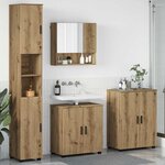 vidaXL Ensemble de mobilier de salle de bain 4 Pièces Chêne artisanal