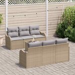 vidaXL Ensemble de canapé de jardin Beige 55 x 55 x 37 cm polyrotin