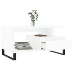 vidaXL Table basse Blanc 90x49x45 cm Bois d'ingénierie